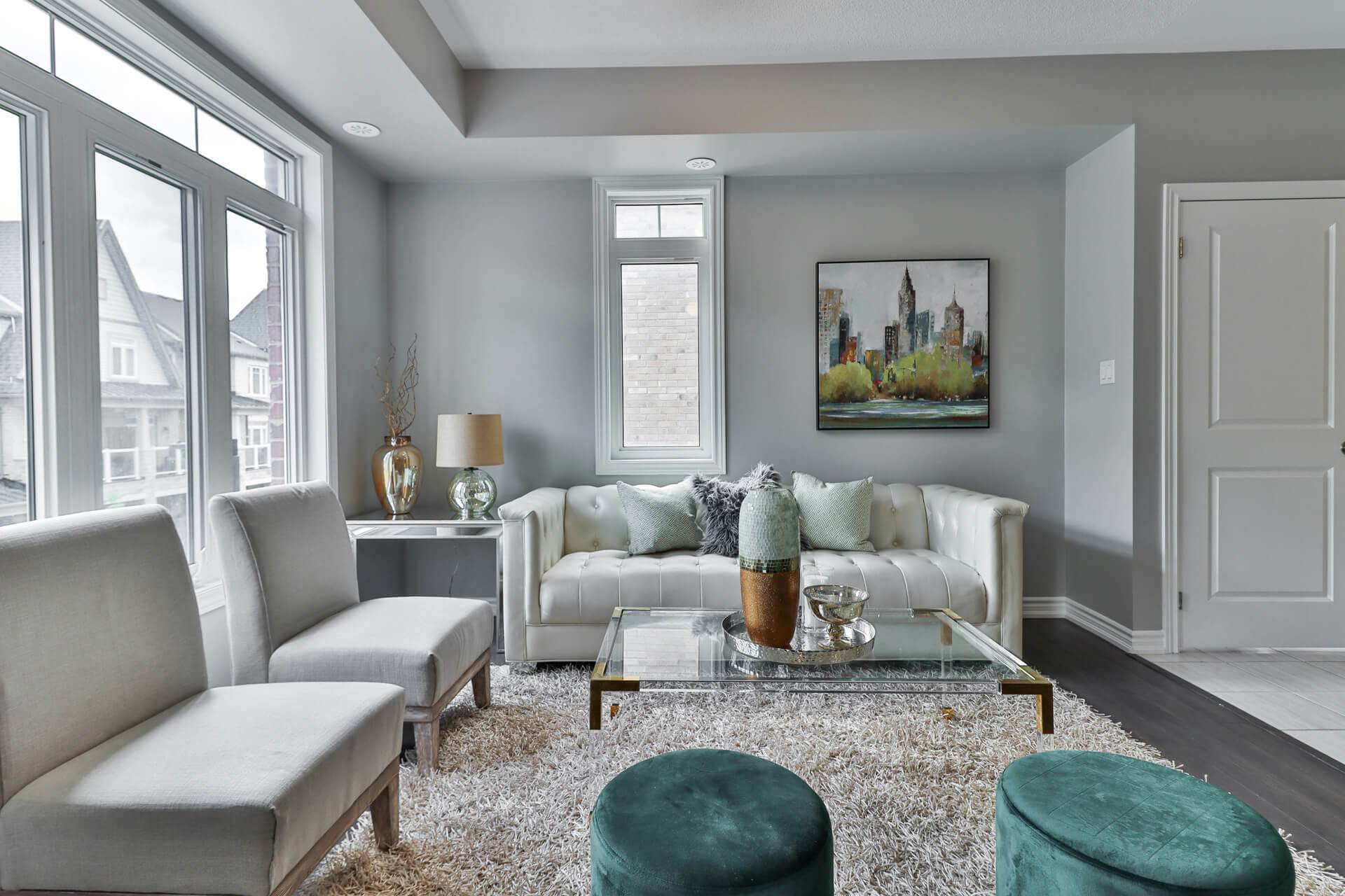 Modern white living room interior