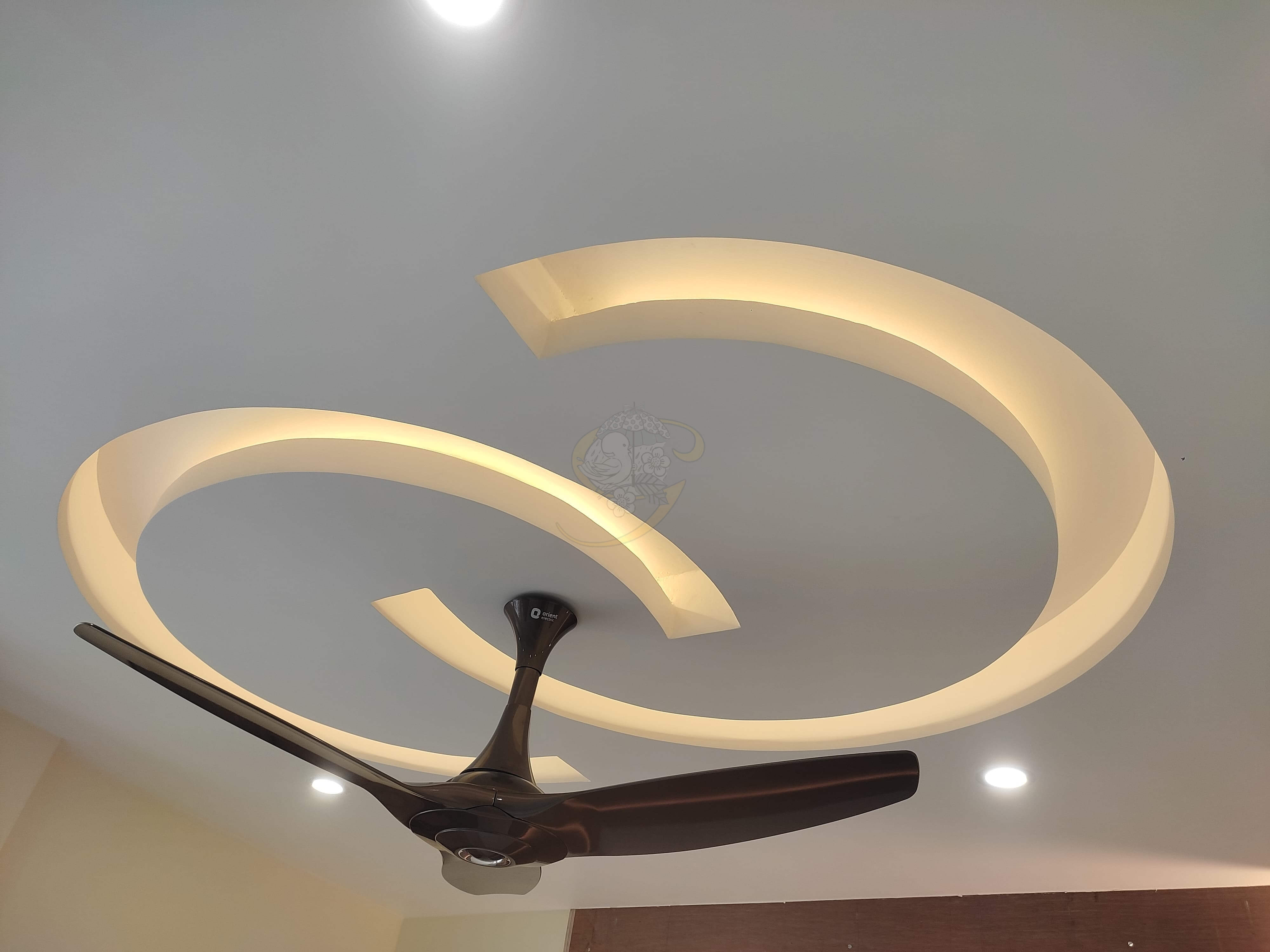 Modern living room interior with false ceiling