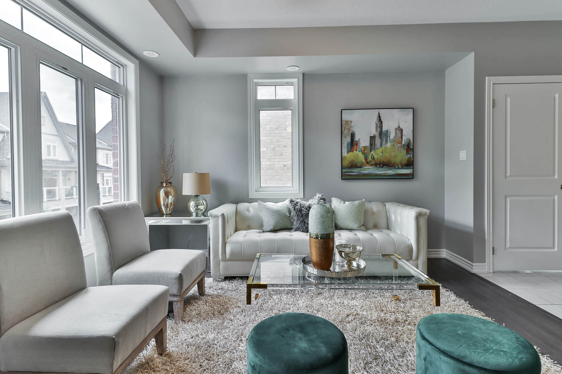Modern white living room interior
