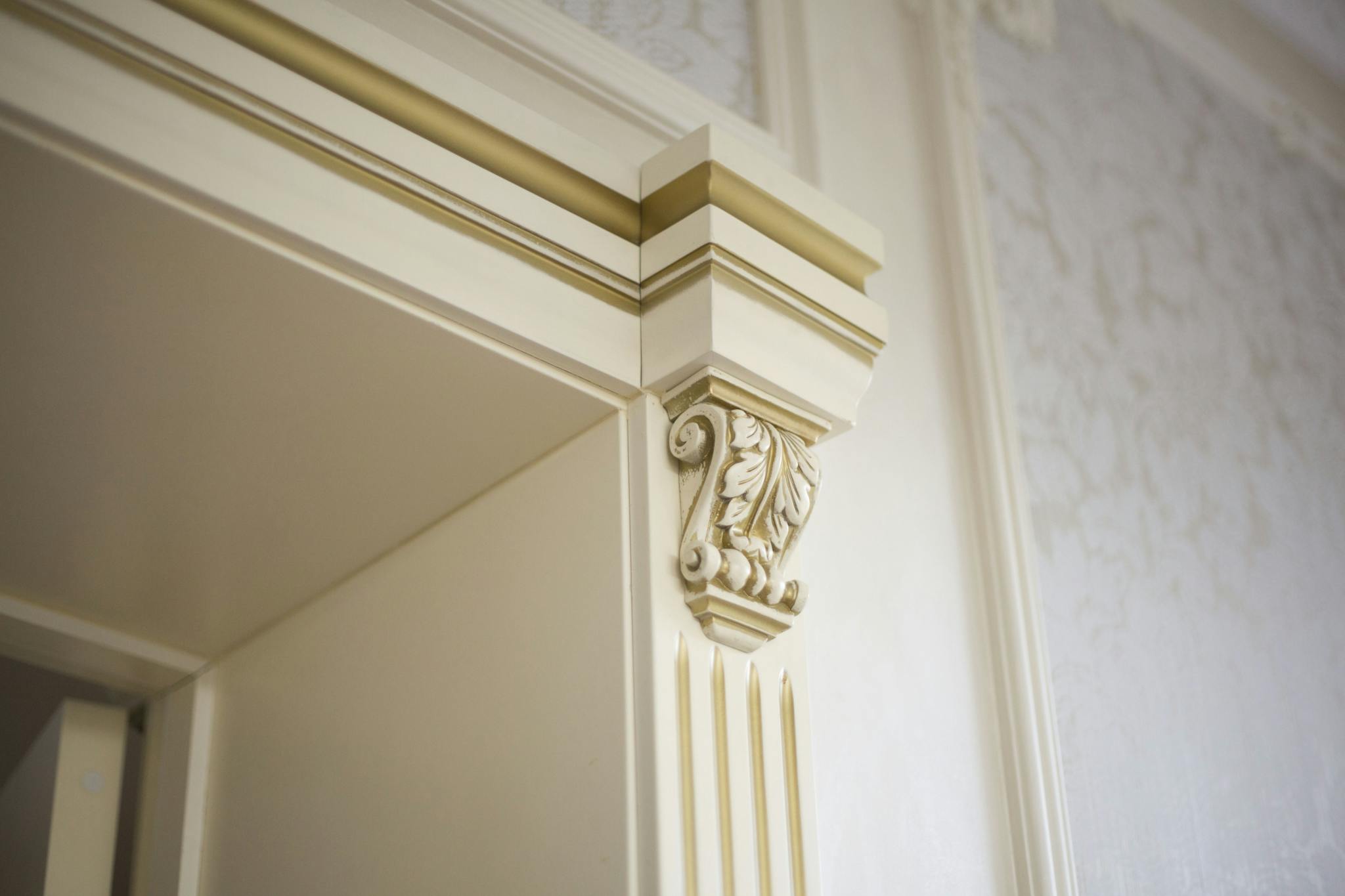 elegant close up of ornamental molding in a